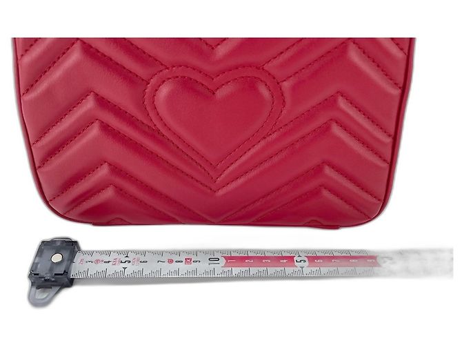 Borsa a tracolla Gucci GG Marmont Mini Top Handle Rosso - vista 3