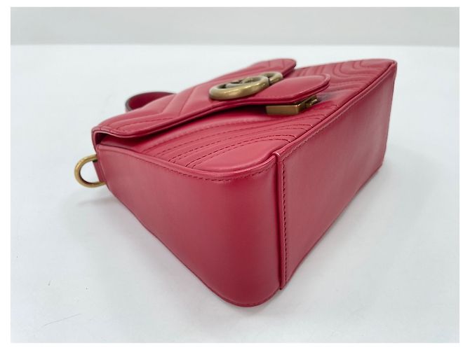 Borsa a tracolla Gucci GG Marmont Mini Top Handle Rosso - vista 7