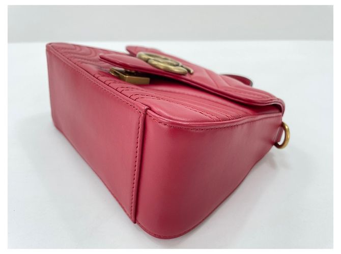 Borsa a tracolla Gucci GG Marmont Mini Top Handle Rosso - vista 8