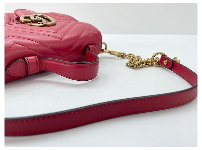 Borsa a tracolla Gucci GG Marmont Mini Top Handle Rosso - vista 9