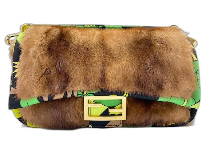 Borsa a spalla Fendi Baguette Verde - vista 2