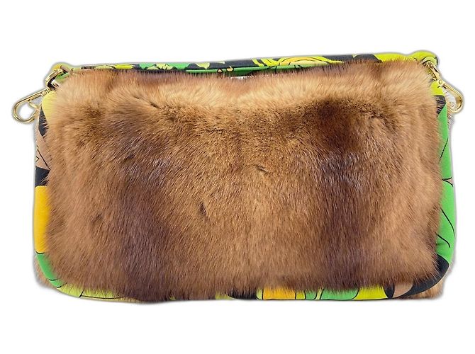 Borsa a spalla Fendi Baguette Verde - vista 3