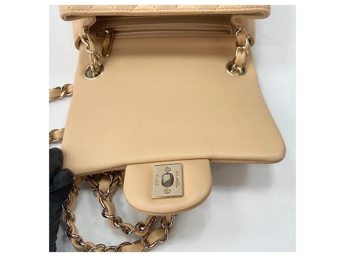 Borsa a tracolla Small Chanel Matelassé Beige - vista 12
