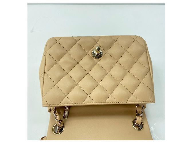 Borsa a tracolla Small Chanel Matelassé Beige - vista 13