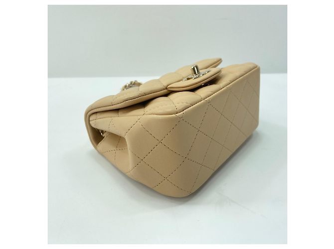 Borsa a tracolla Small Chanel Matelassé Beige - vista 8