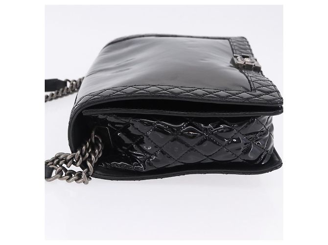 Chanel Reverso Boy Flap Patent Old Medium Nero - vista 4