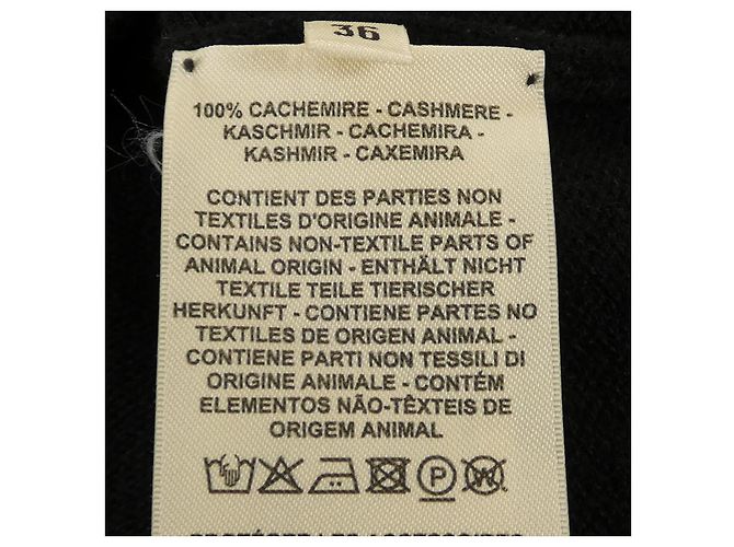 Hermès Chaleco de cachemira Hermes 36 Negro - vista 3
