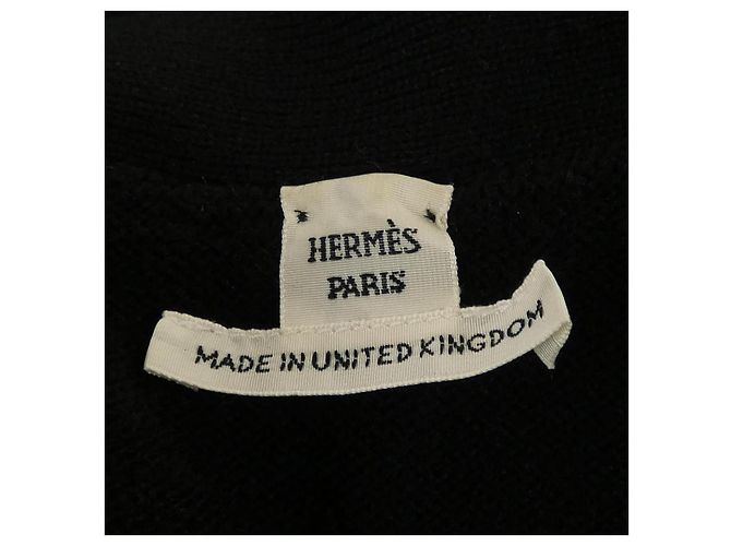 Hermès Chaleco de cachemira Hermes 36 Negro - vista 4