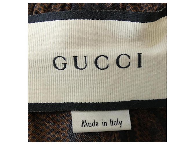 Pantaloni in seta Gucci Marrone - vista 4