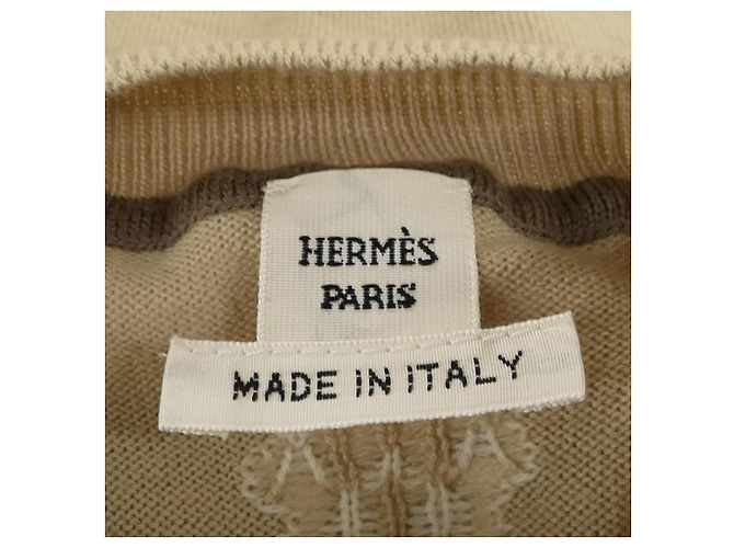 Hermès Wollstrickwaren Beige - Ansicht 4