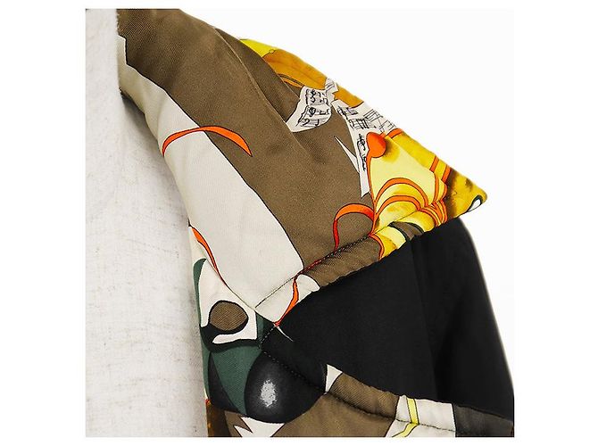 Hermès LE CARNAVAL DE VENISE38 Abrigo acolchado de seda Negro - vista 2