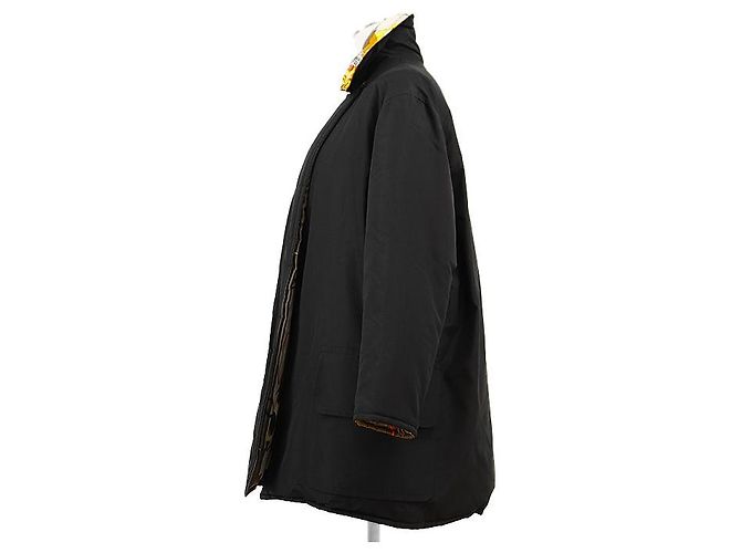 Hermès LE CARNAVAL DE VENISE38 Abrigo acolchado de seda Negro - vista 3