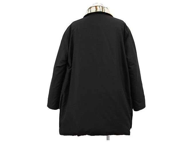 Hermès LE CARNAVAL DE VENISE38 Abrigo acolchado de seda Negro - vista 4