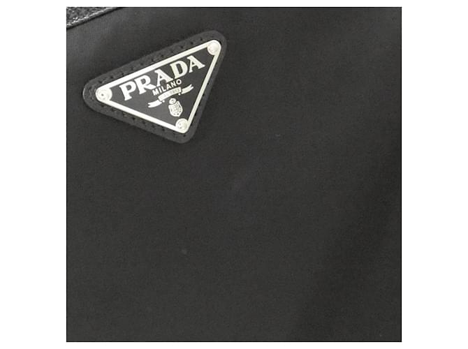Prada Tessuto Saffiano Schultertasche Schwarz Silber - Ansicht 5