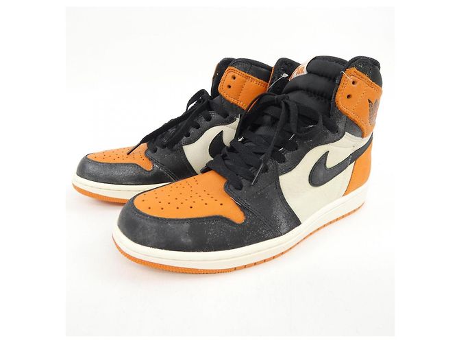 Autre Marque Sneakers Nike Air Jordan 1 Nero Beige Arancione - vista 3