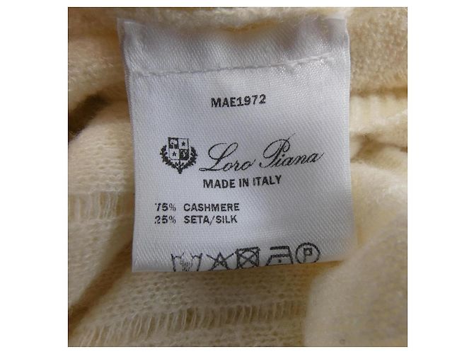 Autre Marque Loro Piana Punto de Cachemira y Seda Beige - vista 3