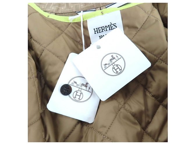 Abrigo Hermès 34 de poliéster Verde Caqui - vista 12