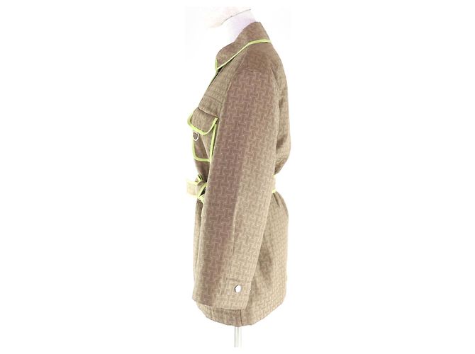 Abrigo Hermès 34 de poliéster Verde Caqui - vista 2