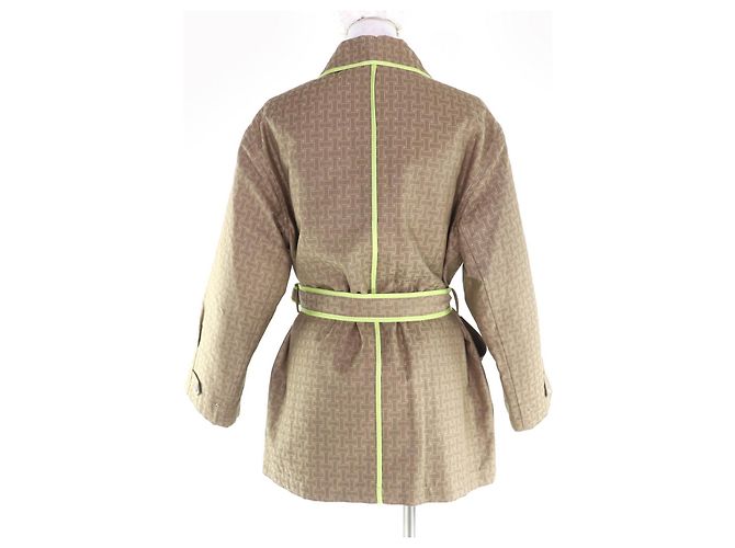 Abrigo Hermès 34 de poliéster Verde Caqui - vista 3