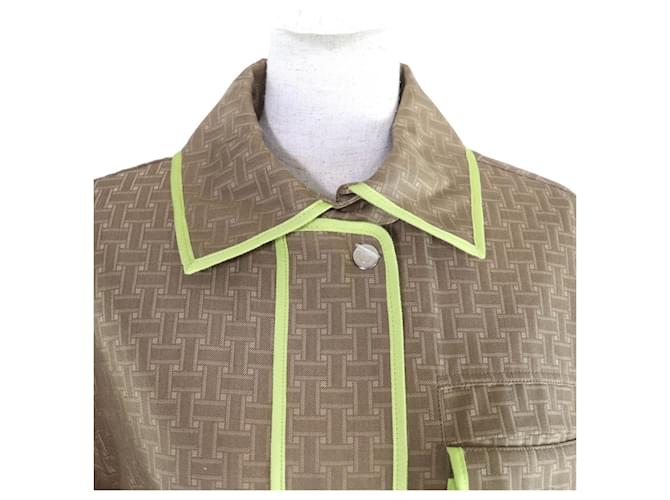 Abrigo Hermès 34 de poliéster Verde Caqui - vista 4