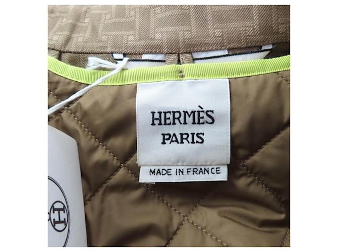 Abrigo Hermès 34 de poliéster Verde Caqui - vista 8