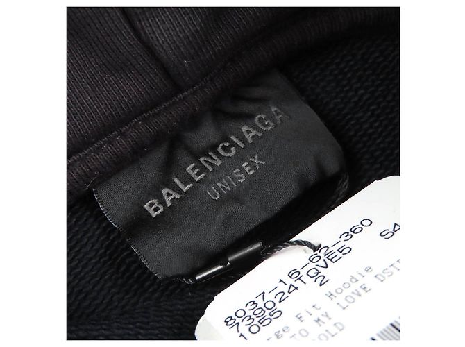 Balenciaga Valentine CD Hoodie Kapuzenpullover Schwarz - Ansicht 5