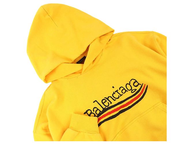 Balenciaga Campaign logo Hoodie Gelb - Ansicht 3