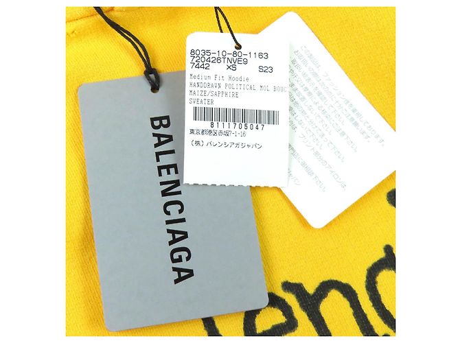Balenciaga Campaign logo Hoodie Gelb - Ansicht 9