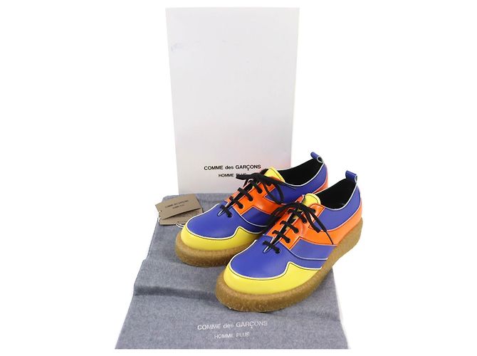 Autre Marque Leder-Sneaker COMME des GARCONS HOMME PLUS Blau Orange Gelb - Ansicht 2