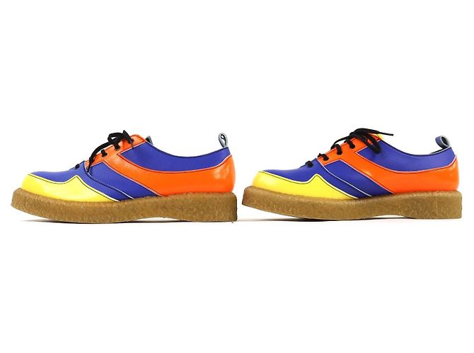 Autre Marque Leder-Sneaker COMME des GARCONS HOMME PLUS Blau Orange Gelb - Ansicht 3