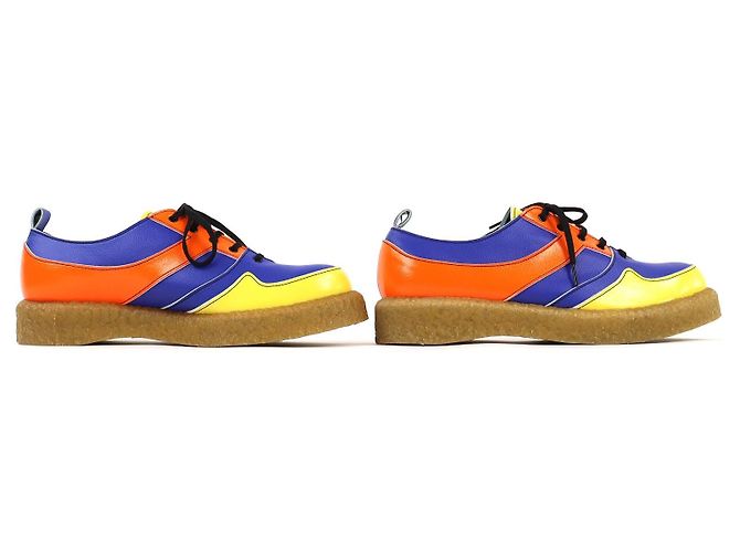 Autre Marque Leder-Sneaker COMME des GARCONS HOMME PLUS Blau Orange Gelb - Ansicht 4