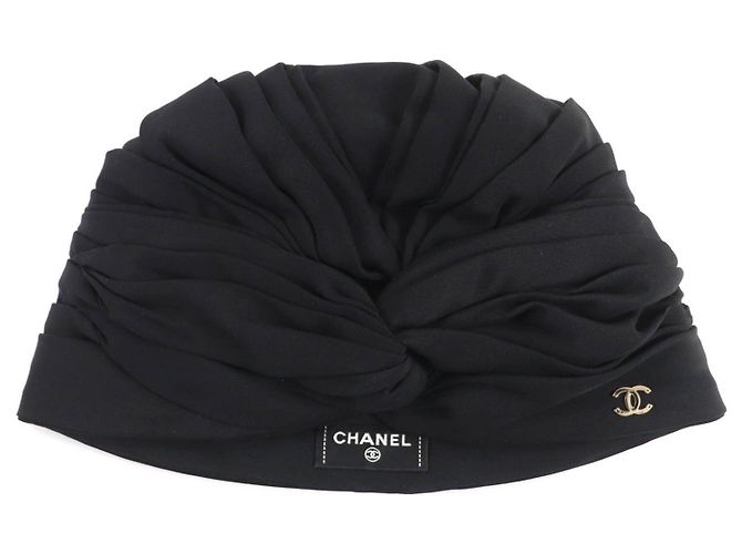 Chanel COCO Mark Seidenturban Schwarz - Ansicht 4