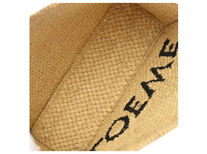 Loewe Paula's Ibiza Logo Convertible Tote Raffia Small Beige - vista 3