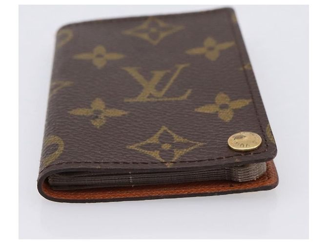 Louis Vuitton Porte Cartes Pression Card Case Monogram Canvas Marrone - vista 4