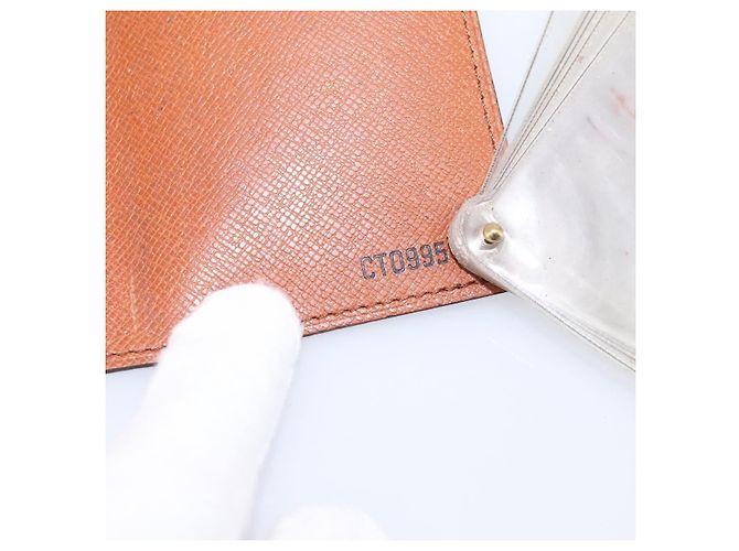 Louis Vuitton Porte Cartes Pression Card Case Monogram Canvas Marrone - vista 7