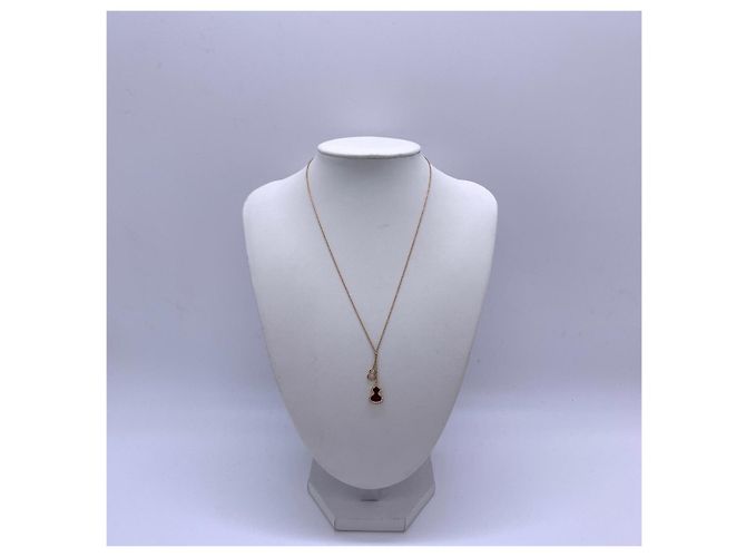 Autre Marque Collana Qeelin Wulu Double Gourd in Agata Rossa e Diamanti D'oro - vista 4