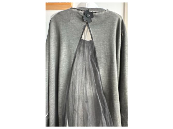 Munthe Plus Simonsen Sudadera gris PLU con detalle de tul - vista 11