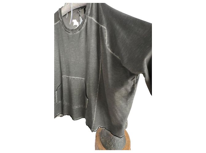 Munthe Plus Simonsen Sudadera gris PLU con detalle de tul - vista 2