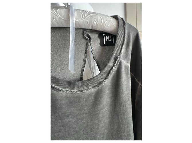 Munthe Plus Simonsen Sudadera gris PLU con detalle de tul - vista 3