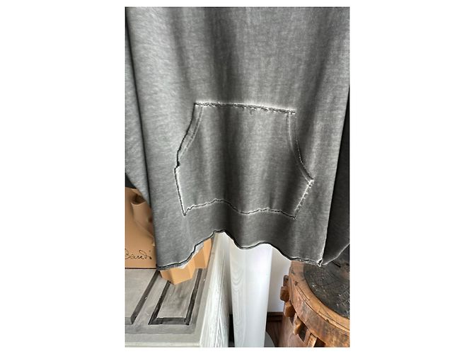 Munthe Plus Simonsen Sudadera gris PLU con detalle de tul - vista 4
