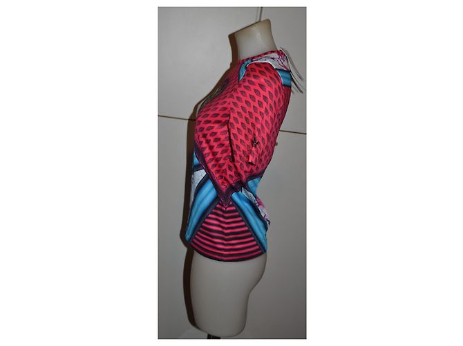 Camiseta Adidas x Mary Katrantzou Rosa Blanco Roja Azul Verde - vista 3