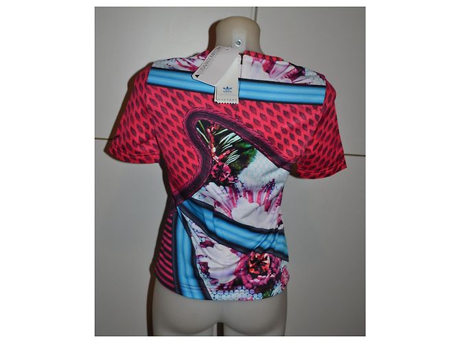 Camiseta Adidas x Mary Katrantzou Rosa Blanco Roja Azul Verde - vista 4