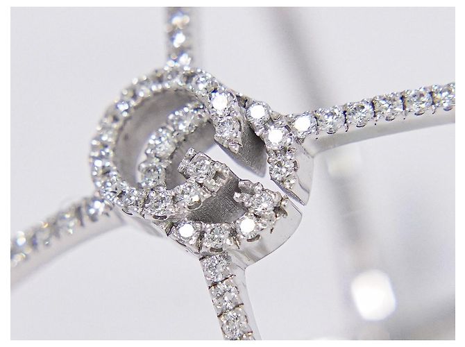 Gucci GG Running Cross 18K White Gold and Pave Diamonds Bianco - vista 5