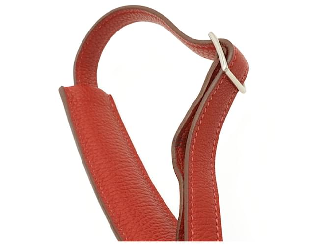 Hermès Borsa a tracolla Hermes Berlingo PM Bianco Rosso - vista 5