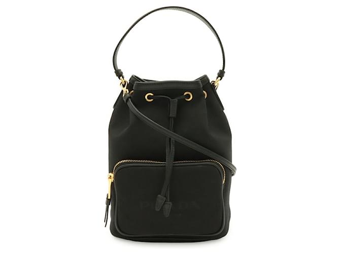 Prada Jacquard-Beuteltasche Schwarz - Ansicht 2