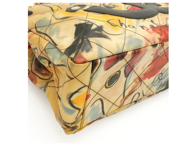 Borsa a tracolla Chanel Matelassé Large Coco Mark Chain Tote Multicolore Giallo - vista 4