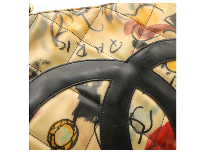 Borsa a tracolla Chanel Matelassé Large Coco Mark Chain Tote Multicolore Giallo - vista 5