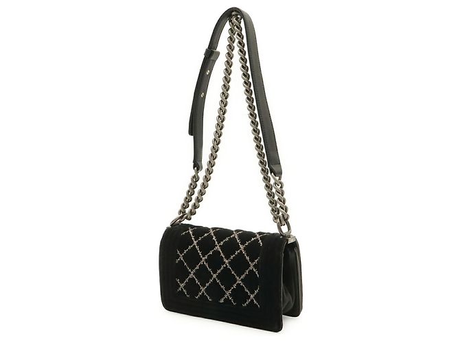 Borsa a tracolla Chanel Boy Chanel Matelassé Nero - vista 3