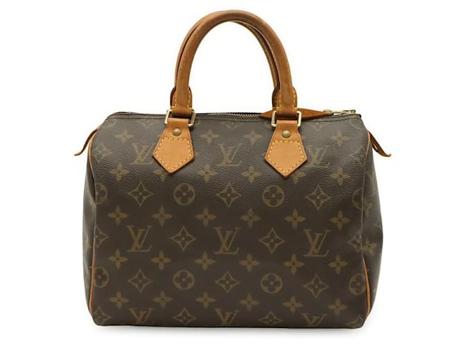 Borsa Louis Vuitton Monogram Speedy 25 Marrone Bianco Monogramma - vista 2