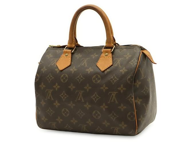 Borsa Louis Vuitton Monogram Speedy 25 Marrone Bianco Monogramma - vista 3